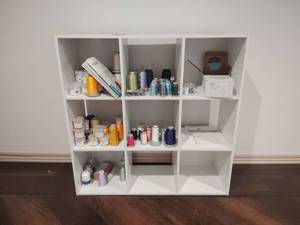 lot 1010 image: Professional Embroidery Thread and Sewing Supply Collection with Storage Unit 36x12x36 in Located in Basement (Bring a box for supplies)