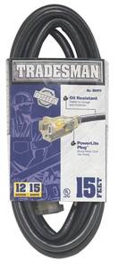 lot 4376 image: Woods Heavy Duty Extension Cord - 123 Gauge - Oil Resistant SJTOW Jacket - Black Cord - IndoorOutdoor Use - UL Listed - Durable Garage & Workshop Cord - 15 Foot Length