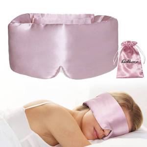 lot 4437 image: iCooBreeze 100% Natural Silk Eye Mask for Women Men, Soft Pressureless Cooling Blackout Eye Covers for Sleeping, Large Size Sleep Mask fits All Heads Adjustable, 1PC, Lotus Pink