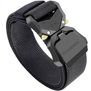lot 4438 image: FAIRWIN Tactical Belt for Men, 1.5 Inch Tactical Belts for Men, Casual Mens Belt, Nylon Web Work Belt with Heavy Duty Buckle(Black, L)