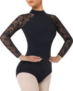 lot 4496 image: BAKPH Womens Turtleneck Dance Ballet Leotard With Durable Lace,Water-drop Hollow Back(W7029-06-S)