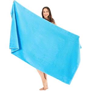 lot 4509 image: SALBAKOS Luxury 100% Turkish Cotton 40x80 in Extra Large Beach & Bath Towels  Oversized Bath Sheets  Premium Hotel Quality Thick Soft Absorbent Turkish Towel (Pack of 1, Aqua, Jumbo Bath Sheet)