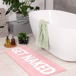 lot 4510 image: FEEGOO Get Naked Bath Mat Pink Long Bathroom Rugs Runner Non Slip Washable Quick Dry Absorbent Funny Microfiber Large Bath Mat,17  47 Inch