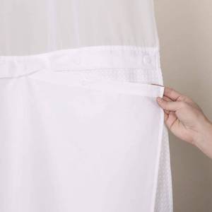 lot 4519 image: River Dream Snap in Fabric Shower Curtain Liner Replacement - 70W x 54H, White, with Magnets-Detachable Liner,(Fit 71(W) x 74(H) with Window Shower Curtain)