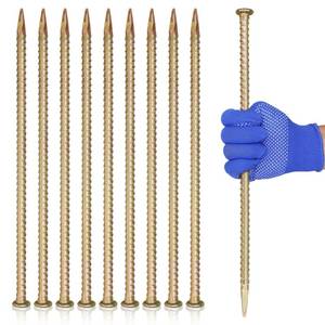 lot 4549 image: JPOIP 16 Inch Rebar Stakes - 12 Inch Diameter Galvanized Steel Ground Anchors - Heavy Duty Plant Support Garden Stake for Speed Bump, Wheel Stop, Tent (20 Pack)