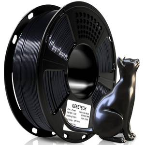 lot 4552 image: Geeetech Silk PLA Filament 1.75mm for 3D Printer, Metal-Like Shiny 3D Filament 1kg (2.2lbs) 1 Spool, Dimensional Accuracy - 0.02 mm, Silk Black