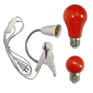 lot 4554 image: YCCLDIPL Darkroom Safelight Portable Red Lamp with Clip 360 Degree Desk Light with Switch, E27 LED Screw Light with 180cm Power Cord
