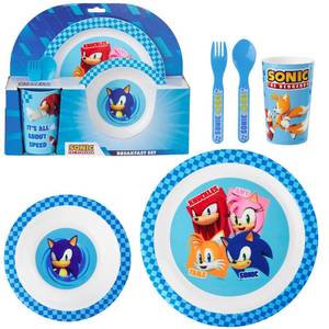 lot 4558 image: Get Trend Sonic the Hedgehog Dinnerware Sets for Kids, 5 Pc Tableware, Plate, Bowl, Cup, Spoon, Fork, Plates and Bowls Set, Gifts for Kids (Blue Sonic The Hedgehog)