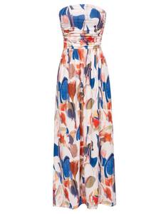 lot 4569 image: GRACE KARIN Women Strapless Dress Casual Loose Ruched Long Maxi Dress with Pockets Blue Brown