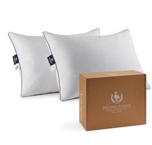 lot 4570 image: Pacific Coast Bed Pillow, Luxury Hotel Goose Feather and Down Firm Pillow for Sleeping with 100% Cotton Shell, Soft and Supportive
