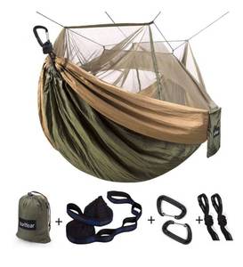lot 4573 image: Camping Hammock, Portable Single & Double Hammock with Net,