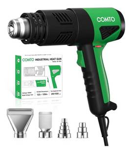 lot 4575 image: Heat Gun 1800W Fast Heating 122-1202F Heavy Duty Hot Air Gun Variable Temperature Control Overheat Protection 2 Speed Air Flow with 4 Nozzles