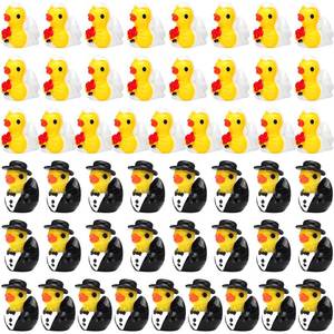 lot 4587 image: Soulchen 50 Pcs Wedding Resin Duck Mini Bride Groom Ducks Marriage Resin Figurines Bulk Small Animal Figurines Fairy Moss Landscape DIY for Wedding Ceremony Bridal Gift Souvenir (Retro)
