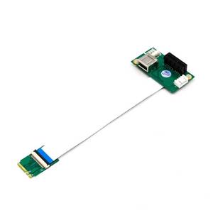 lot 4591 image: NGFF (M.2) Key AE to PCI-E Express x1  USB Riser Card with High Speed FPC Cable