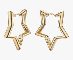 lot 4593 image: Star Huggie Hoop Earrings for Women,