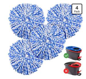 lot 4627 image: 4 Pack RinseClean Spin Mop Replacement Head Spin Mop Refills Compatible with O Ceda RinseClean Dual System, Microfiber Mop Easy Cleaning Floor Head Mo-p for Floor Cleaning RinseClean 2 Tank System