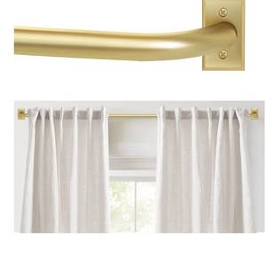 lot 4635 image: ZYRW Blackout Curtain Rod, Adjustable Extra Long Curtain Rod for Windows 66 to 184 Inches(5.5-15.3Ft), Wrap Around Heavy Duty Rod, Room Darkening French Return Curtain Rods, Gold