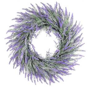 lot 4638 image: Spring Summer Lavender Door Wreath 21Inch Front Door Wreath All Seasons Wreaths Purple Artificial Lavender Wreaths for Outdoor