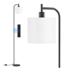 lot 4643 image: Floor Lamp with Linen Shade, Dimmable Tall Standing Lamp with Remote Control