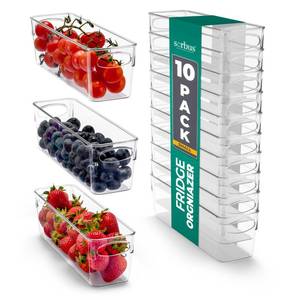 lot 4659 image: Sorbus 10-Pack Small Clear Plastic Organizing Bins Clear Bins for Organizing, Refrigerator Organizers, Fridge Organizer, Pantry Storage, Kitchen Organizer, and Pantry Organizers and Storage Bins