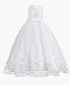 lot 4681 image: Flower Girl Lace Dress for Kids Wedding Bridesmaid Pageant Party Formal Long Gown Princess Communion Tulle Bow Dresses size 160