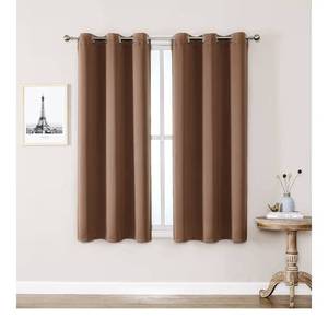 lot 4682 image: Room Darkening Curtains for Bedroom and Living Room - 2 Panels Set Thermal Insulated Blackout Curtains (Cappuccino, 45W x 55L)