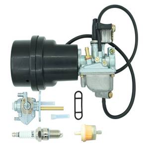 lot 4695 image: Carburetor with Air Filter Box Fit For Suzuki ATV Quadmaster 50 LT-A50 2002-2005 LT50 LT 50 1983-1987 JR50 1984-2006 Including & Fuel Valve Petcock With Spark Plug