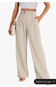 lot 4696 image: LILLUSORY Wide Leg Dress Pants Womens High Waisted Dressy Trousers Small