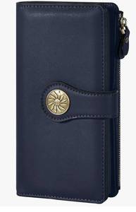 lot 4709 image: Travelambo Womens Wallet RFID Blocking Trifold Clutch Large Capacity Credit Card Holder Travel Purse
