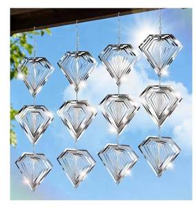 lot 4725 image: Bird Deterrents for Outside, 12 Discs Stainless Steel 3D Wind Spinners Garden Decor