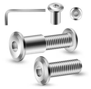 lot 4729 image: 14-20 x 34 20Pcs Flat Head Hex Socket Cap Screws Bolts Barrel Nuts Kit,