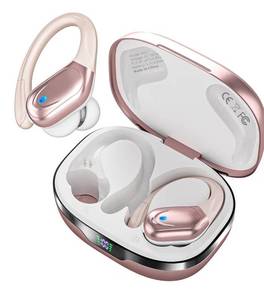 lot 4735 image: HAOYUYAN Sports Bluetooth Headphones, 80Hrs Playtime Wireless Earbuds with LED Power Display, IPX7 Waterproof Earphones for WorkoutRunning, Noise Canceling Headset Ear Buds Rose Gold