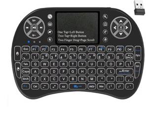 lot 4736 image: IDEALROYAL Wireless Mini Keyboard with Touchpad Mouse, 7 Colors RGB Backlit, Rechargable 2.4 Ghz Mini Wireless Keyboard with USB Work for iPad, PC, Android TV Box, Smart TV, Tablet and Windows OS