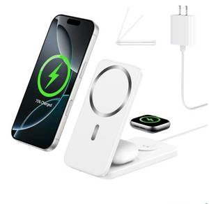 lot 4748 image: Compatible MagSafe 3 in 1 Wireless Charging Station for Apple, Magnetic Foldable Charger Stand for iPhone 171615141312 Pro Max, Apple Watch UltraSeries & AirPods Pro Fast Charging Dock