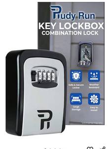 lot 4749 image: Key Lock Box for Outside Large Outdoor Lockbox for Keys with Code, 4-Digit Combination Hidden Safe to Hide a Key Outside,