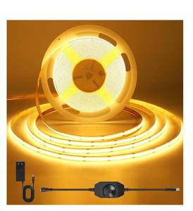 lot 4752 image: COB LED Strip Light 24V, Warm White 2700K LED Light Strips with Dimmer and Power Supply, 8mm Wide, CRI 92, Flexible LED Strip Lights for Bedroom Under Cabinet TV Backlight Ceiling Kitchen, 9.8ft3M