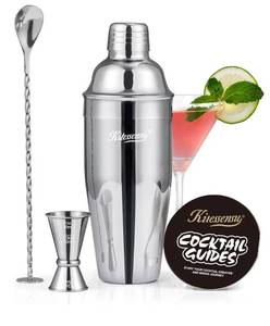 lot 4770 image: Cocktail Shaker, KITESSENSU 24oz Drink Shaker with Bartender Strainer, Measuring Jigger, Bar Mixing Spoon,