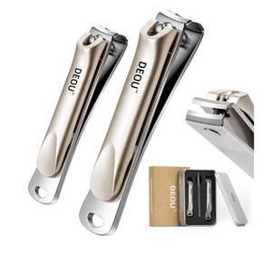 lot 4780 image: DEOU 3-in-1 Professional Nail Clipper Set - Stainless Steel LargeMedium Flat-Edge Clippers with Built-in Nail File