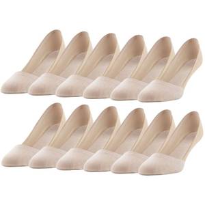 lot 4786 image: PEDS Womens Smooth Edge No Show Socks, Multipairs, Nude (12-Pairs), Shoe Size 5-10