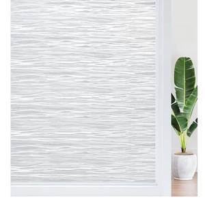 lot 4793 image: Haton Window Privacy Film, Frosted Glass Film, Sun Blocking Static Cling for Bathroom, Heat Control Anti Glare Removable UV Rejection Non-Adhesive Covering for Home, Ocean Wave, 17.5 X 78.7 2 pack