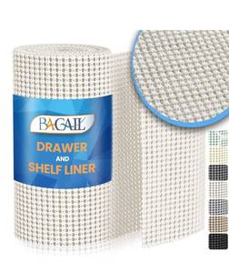 lot 4795 image: BAGAIL Non-Adhesive Shelf Liner, Thick Strong Grip Drawer Liners for Kitchen Cabinets, Heavy-Duty Easy Cut Cabinet Liners for Shelves, Pantry, Bathroom Cupboards - 12 x 10FT, White