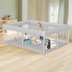 lot 4798 image: Hiaksedt Large Baby Playpen 65x50 Inch, PlayPen for Babies and Toddlers, Sturdy Safety Play Yard for Indoor & Outdoor with Zipper Gate