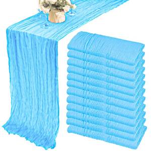lot 4800 image: 12 Pack 10Ft Cheesecloth Table Runner 35x120 Inch Boho Gauze Table Runner Rustic Cheese Cloth Long Romantic Table Runners for Wedding Bridal Shower Birthday Party Table Decor (Dusty Rose)