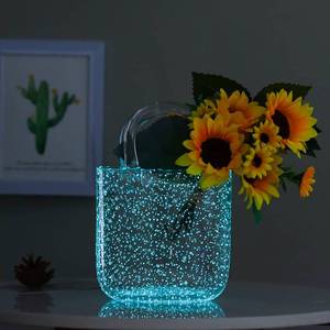 lot 4804 image: Blown Glass Luminous Handbag Vase - Unique Bubble Glass Purse Vase for Flowers Decor Home Centerpiece, Wedding, Office Desk, Fish Bowl Decor Living Room Coffee Table