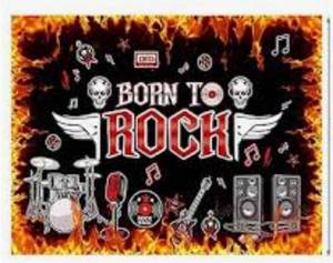 lot 4418 image: Born to Rock 5x7 Vinyl Backdrop