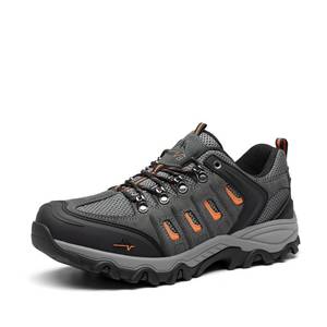 lot 1331 image: NORTIV 8 Mens Waterproof Hiking Shoes Leather Low-Top Hiking Shoes for Outdoor Trailing Trekking Camping Walking,Size 8.5W,BlackDarkGreyOrange,QUEST-1-W