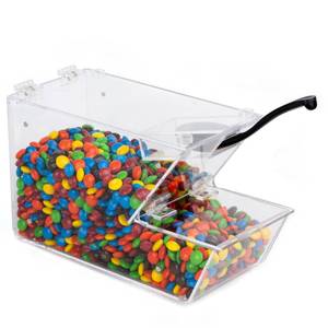 lot 1337 image: IneVibe Candy Bin Topping Dispenser - Acrylic Bulk Sprinkle Container wScoop, Stackable & Magnetic for Multiple Holders on Shelf - Commercial Setting for Cereal, Nuts, Candies & Snack Food Storage