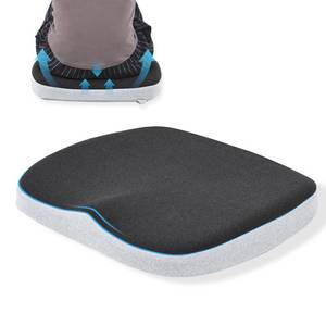 lot 1369 image: GOFORIT Molded Memory Foam Seat Cushion, Patent Dual-Layer Foam Design Office Chair Pad, Ergonomic Coccyx Cushion for Sciatica Pain Relief, Black