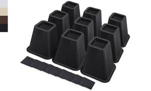 lot 1373 image: ANNKUT 6 Inch Heavy Duty Bed Risers, Furniture Risers for Desk, Chair, Table or Sofa, Couch Lift Risers, Supports up to 2200 lbs per Leg(9 Pack Black)