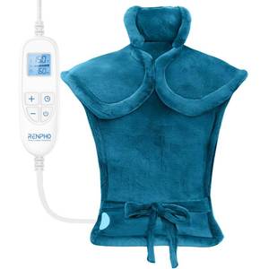 lot 1407 image: RENPHO Electric Heating Pad for Back, Fathers Day Dad Gifts for Men & Birthday Gifts for Women, FSA Eligible & HSA Store, Neck and Shoulder Heat Pad, Fast Heating, 24x33, ETL Certified, Blue